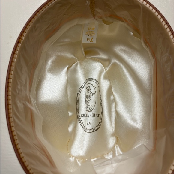 Rocha cowboy hat Lona Fina 71/2 NEW IVORY COLOR - Picture 9 of 10